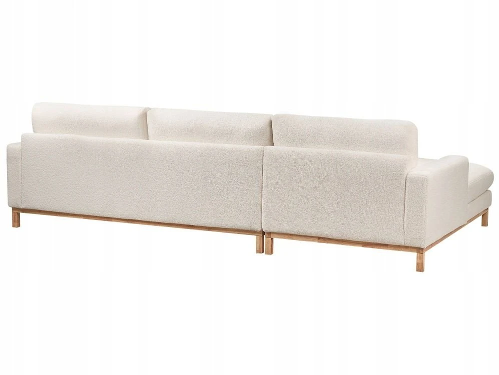 Beliani 4 vietų kampinė sofa SIGGARD Boucle balta, dešininė