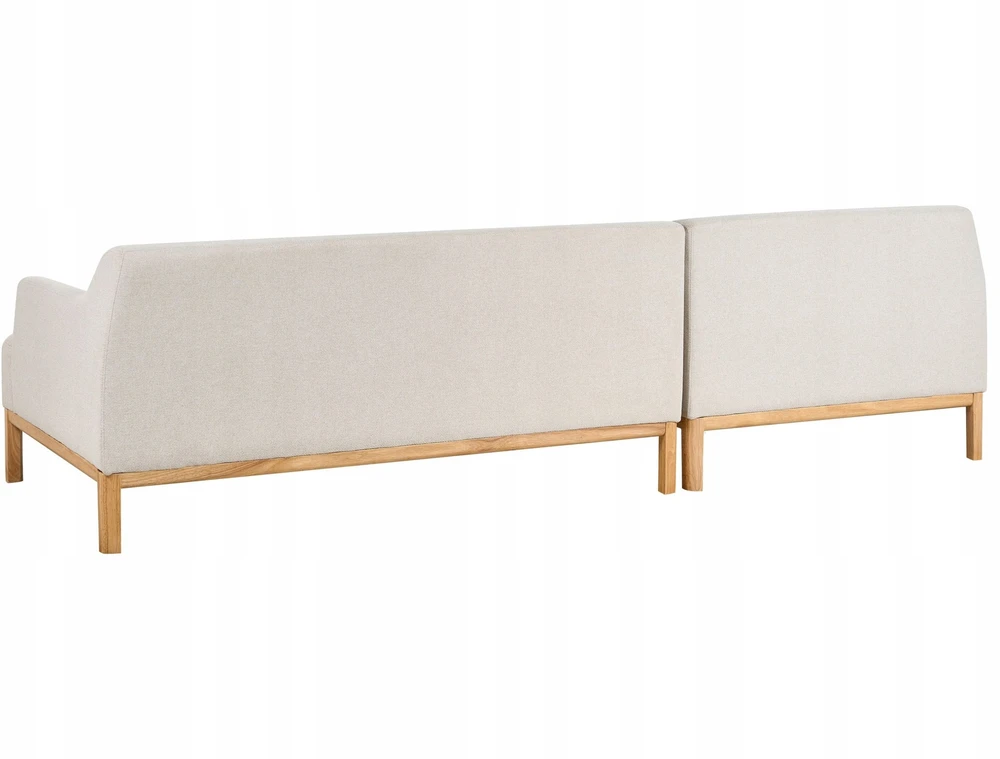 Beliani 3 vietų kampinė sofa SOSJO šviesiai smėlio spalvos, dešinė pusė