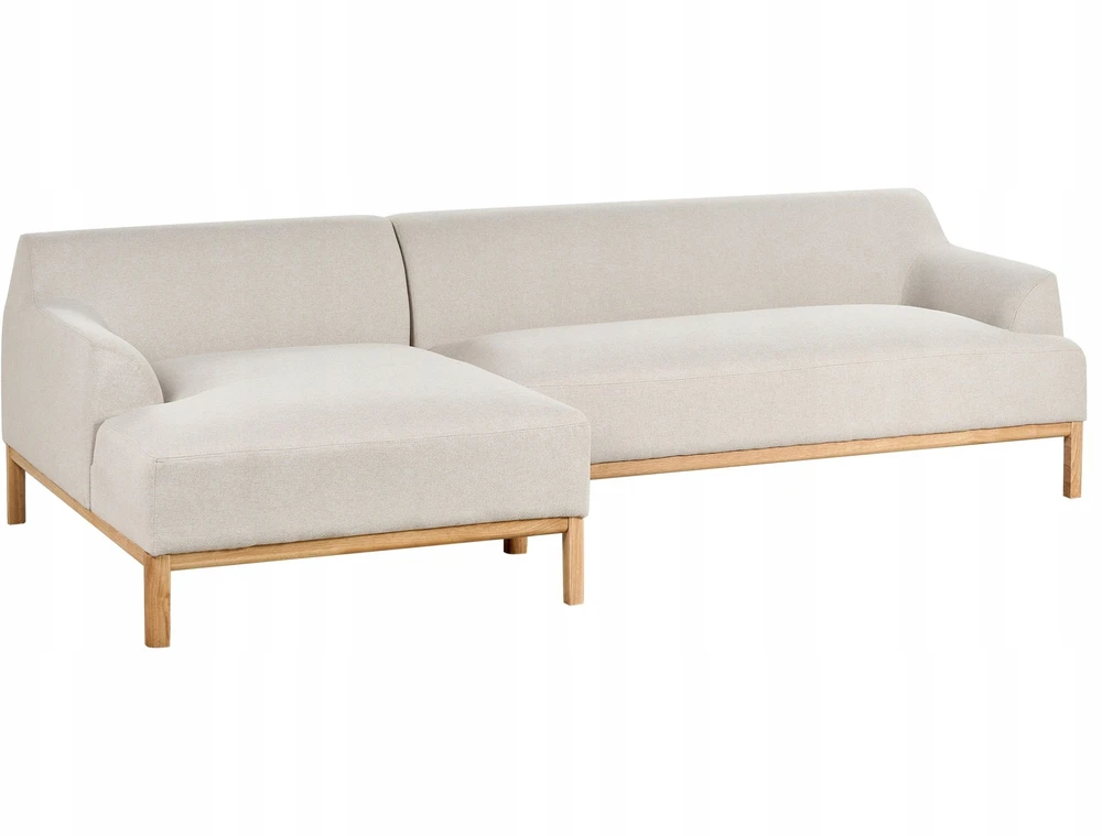 Beliani 3 vietų kampinė sofa SOSJO šviesiai smėlio spalvos, dešinė pusė