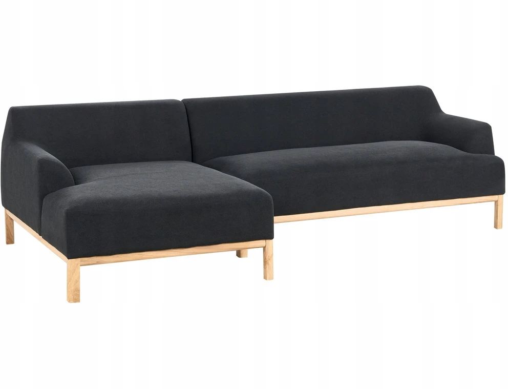 Beliani Trivietė kampinė sofa SOSJO, juoda, dešininė