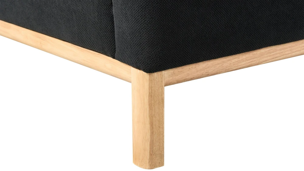 Beliani Trivietė kampinė sofa SOSJO, juoda, dešininė