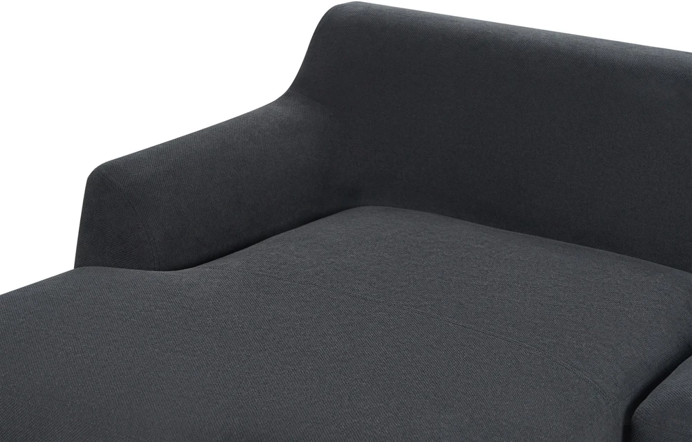 Beliani Trivietė kampinė sofa SOSJO, juoda, dešininė