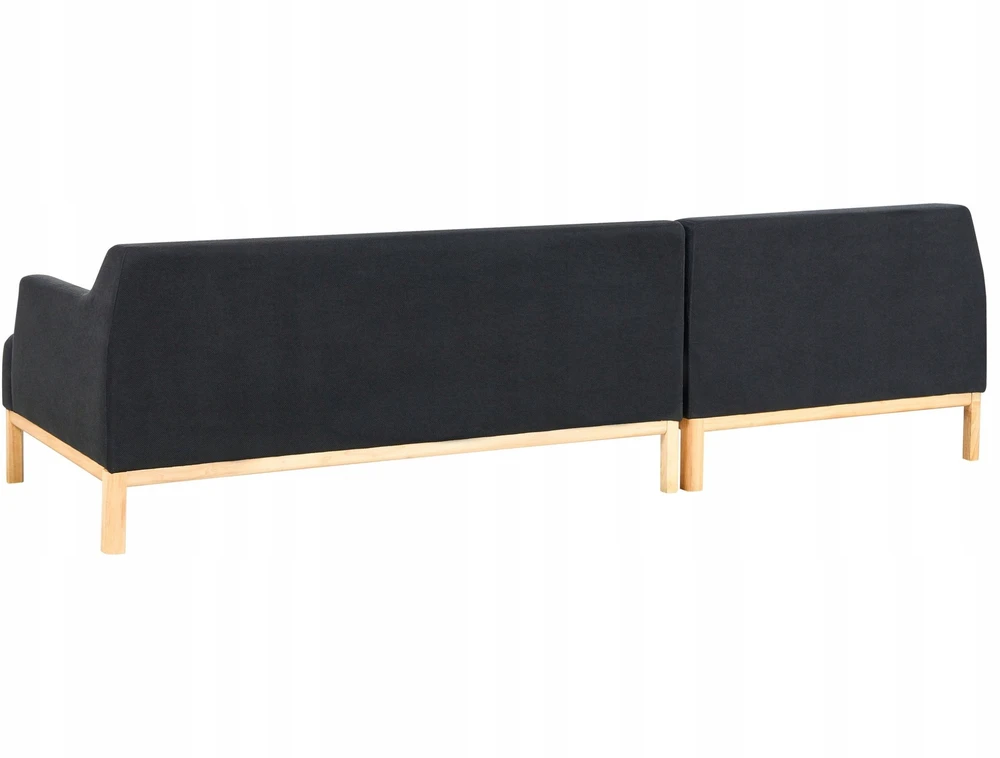 Beliani Trivietė kampinė sofa SOSJO, juoda, dešininė