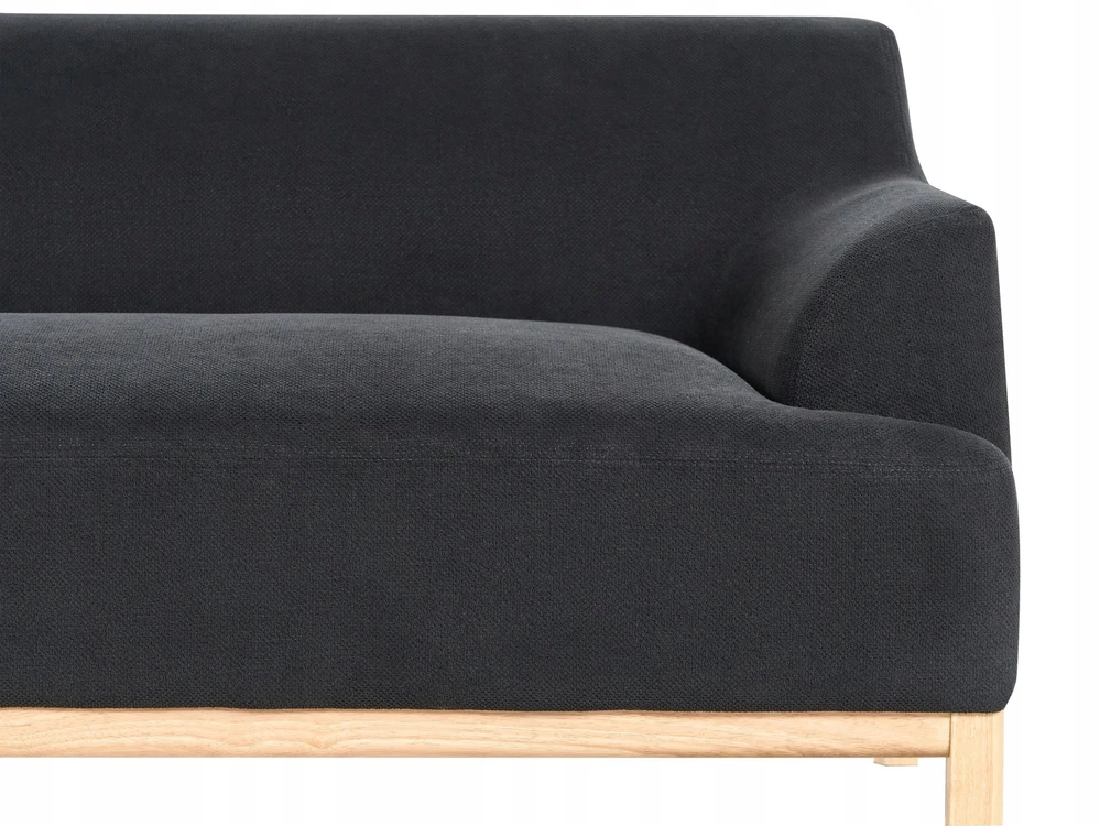 Beliani Trivietė kampinė sofa SOSJO, juoda, dešininė