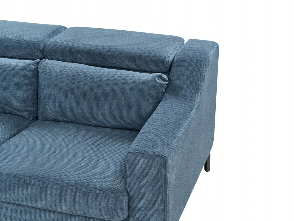 Beliani L formos sofa GLOSLI 4 asmenims, mėlynas šenilinis audinys, dešininė