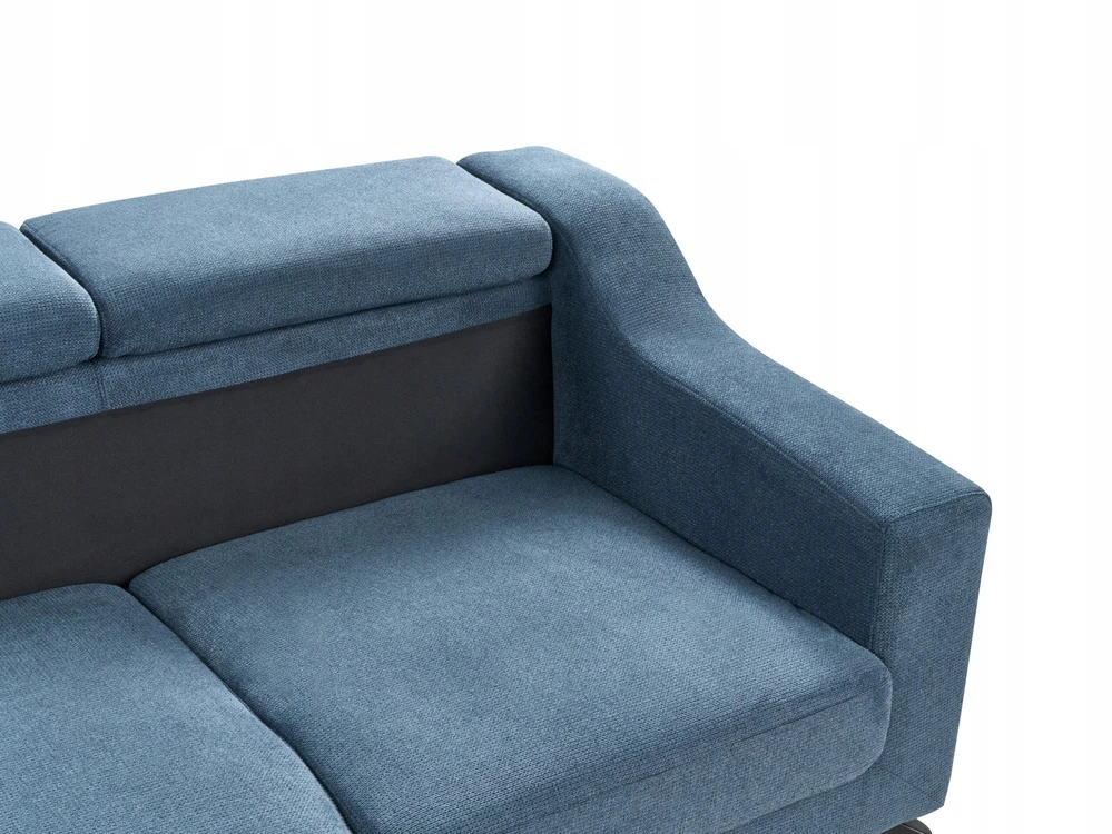 Beliani L formos sofa GLOSLI 4 asmenims, mėlynas šenilinis audinys, dešininė