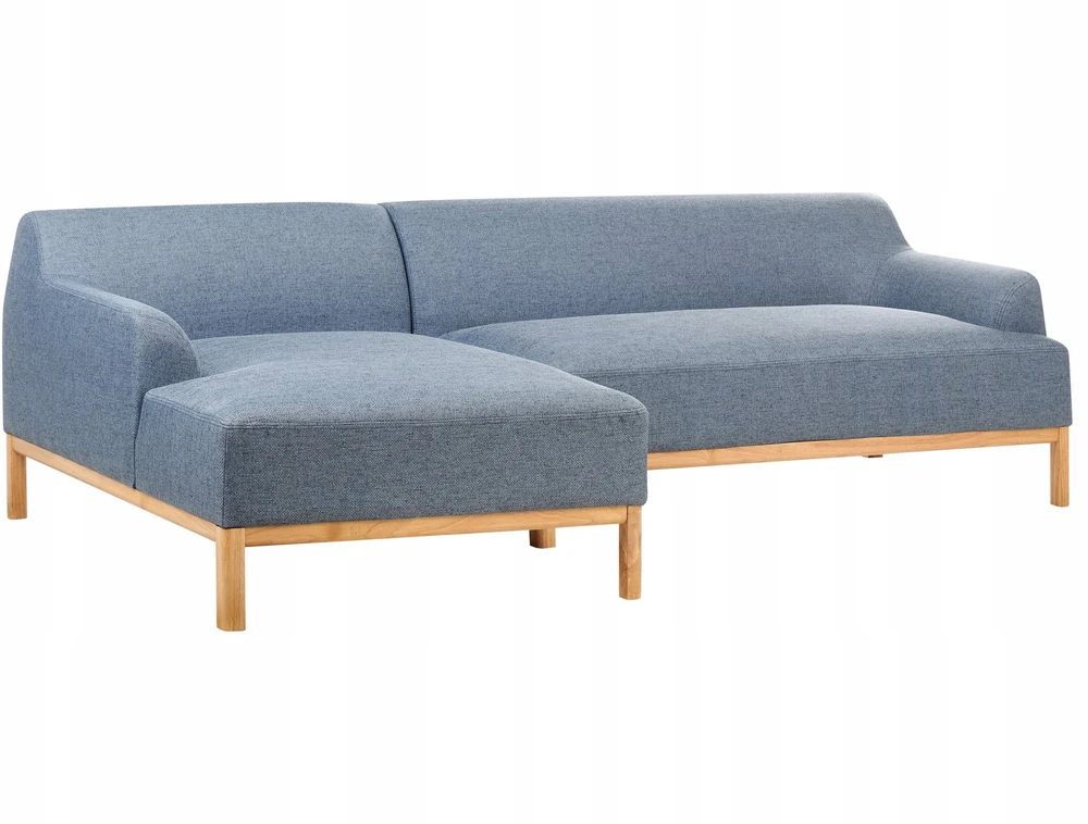 Beliani Trivietė kampinė sofa SOSJO mėlyna, dešininė