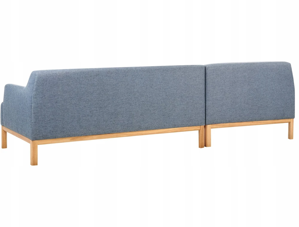 Beliani Trivietė kampinė sofa SOSJO mėlyna, dešininė