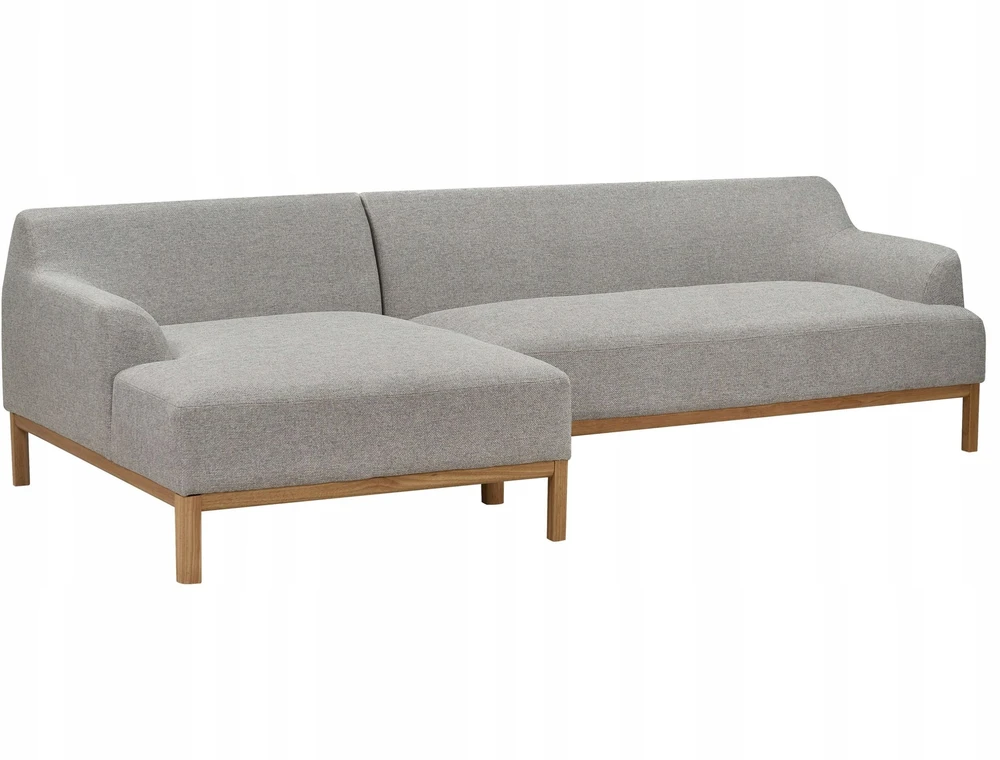 Beliani Trivietė kampinė sofa SOSJO šviesiai pilka dešininė