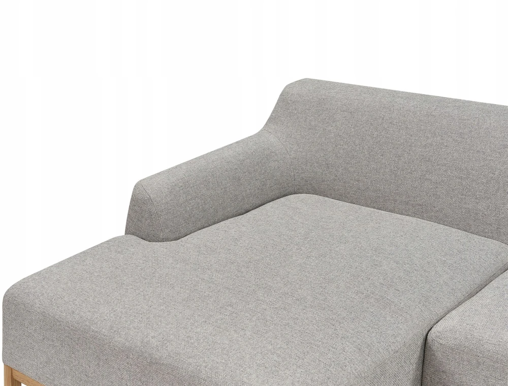 Beliani Trivietė kampinė sofa SOSJO šviesiai pilka dešininė