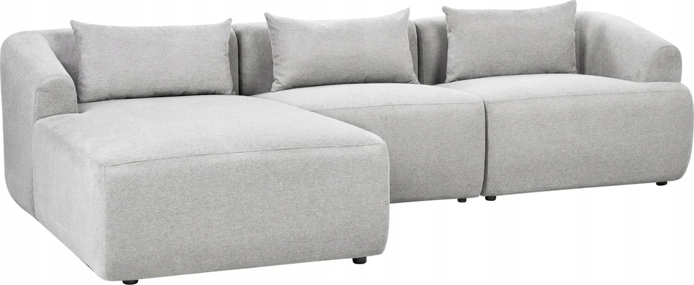 Beliani 3-vietė kampinė sofa SVANSELE šviesiai pilka dešininė