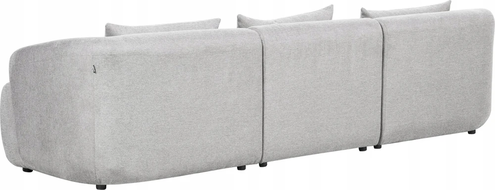 Beliani 3-vietė kampinė sofa SVANSELE šviesiai pilka dešininė