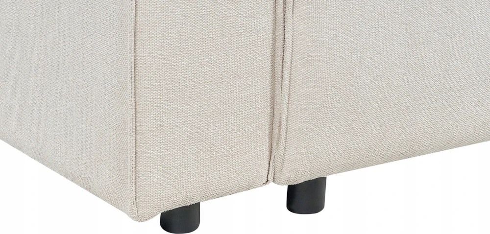 Beliani Trivietė kampinė sofa KARILA, šviesiai smėlio spalvos, su miegojimo funkcija ir patalynės dėže, dešininė