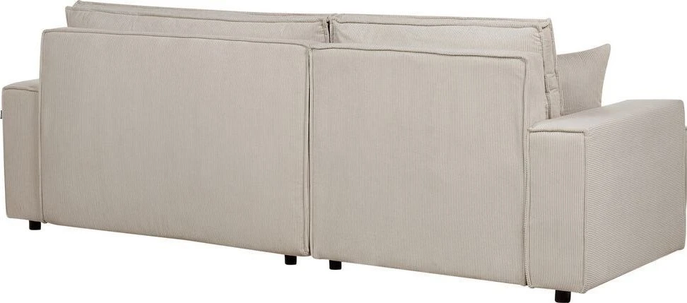 Beliani Išskleidžiama kampinė sofa ABACKA, Velvetas, Smėlio spalva, Dešininė