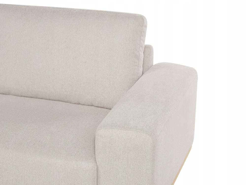 Beliani 3 vietų kampinė sofa NORA, smėlio spalvos, dešininė