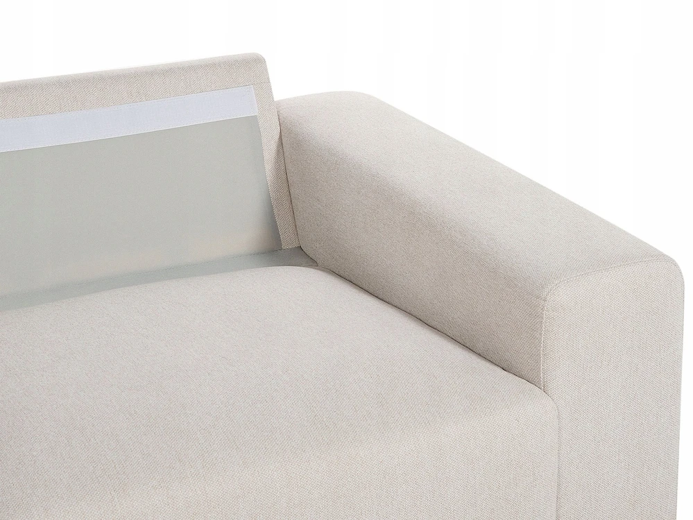 Beliani 3 vietų kampinė sofa NORA, smėlio spalvos, dešininė