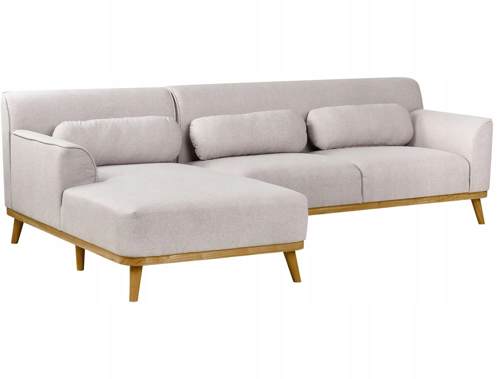 Beliani 3-vietė kampinė sofa SIMOS šviesiai pilka dešininė