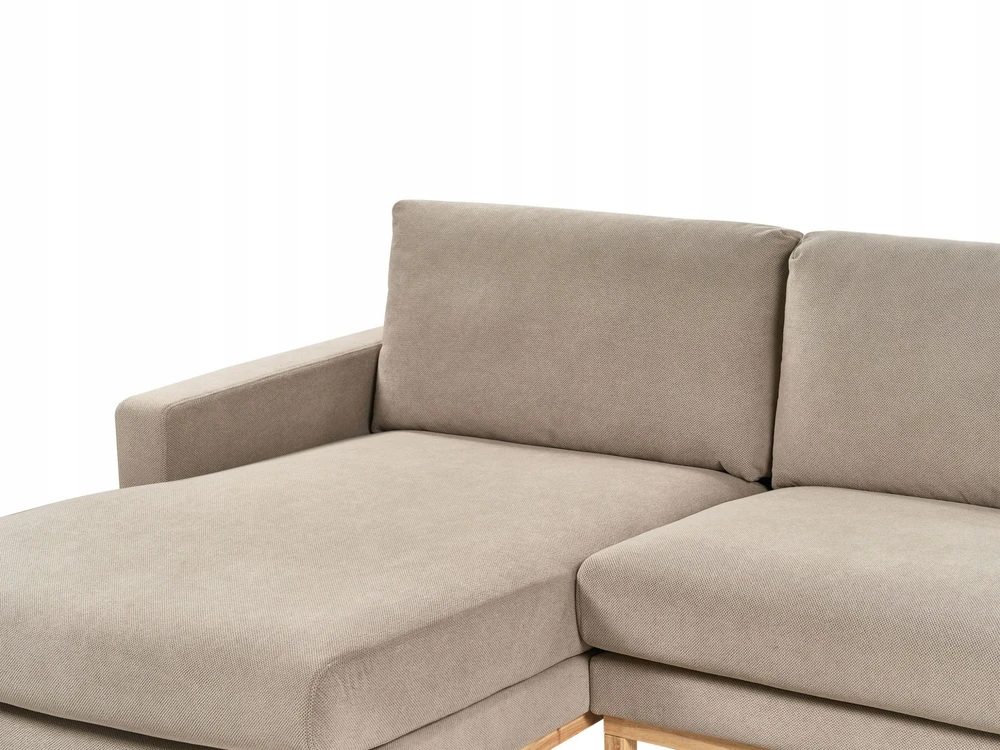Beliani 4 vietų kampinė sofa SIGGARD smėlio ir pilkos spalvos, dešininė