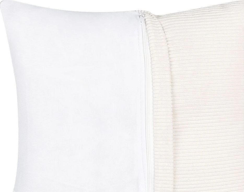 Beliani L formos kampinė sofa LUNGO Velvetinis audinys Kreminė spalva Dešininė