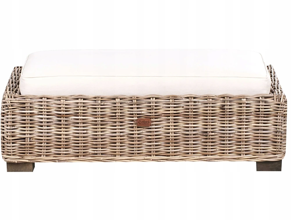 Lauko baldų komplektas Beliani Sodo kampinė sofa su pufu 5 asmenims RINELLA, pilkas ratanas