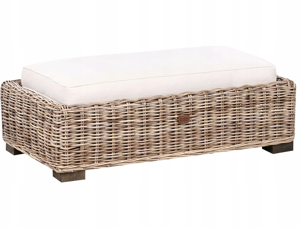 Lauko baldų komplektas Beliani Sodo kampinė sofa su pufu 5 asmenims RINELLA, pilkas ratanas