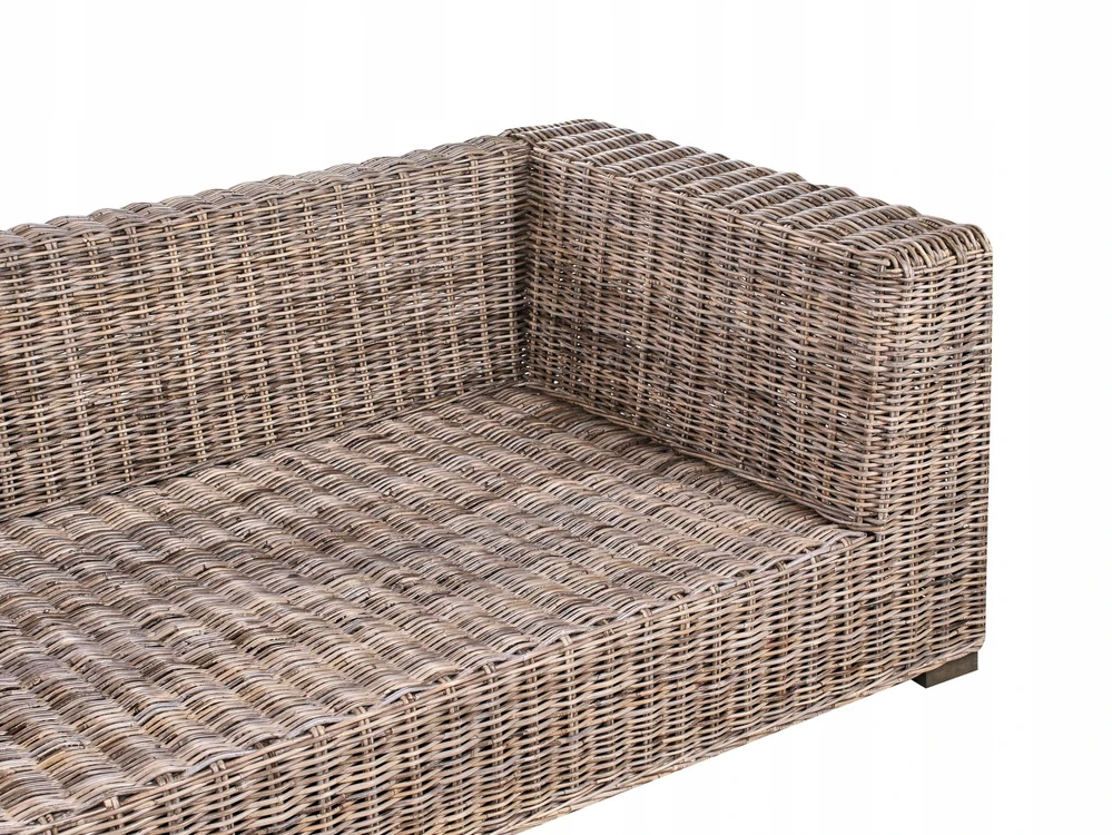 Lauko baldų komplektas Beliani Sodo kampinė sofa su pufu 5 asmenims RINELLA, pilkas ratanas