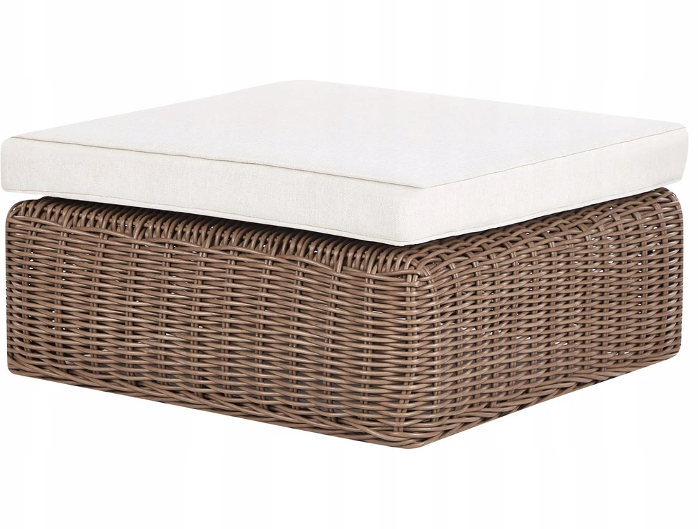 Lauko baldų komplektas Beliani Sodo kampinė sofa su otomane 6 asmenims PALERMO, ruda, technoratanas, modulinė