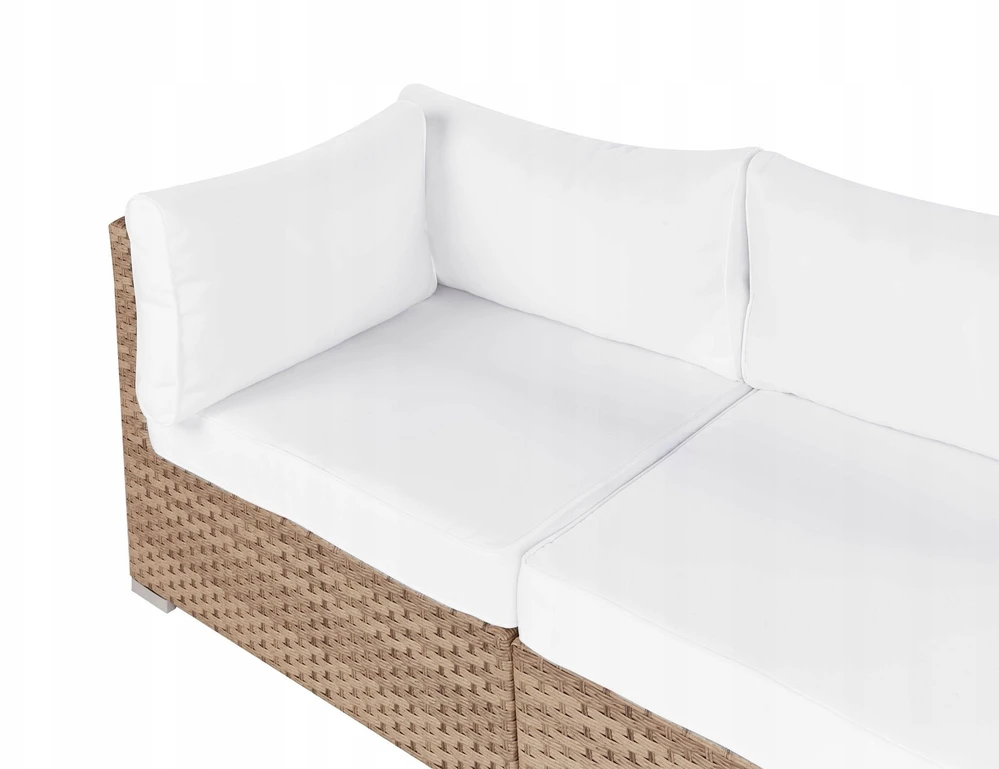 Lauko baldų komplektas Beliani Sodo kampinė sofa su staliuku 4 asmenims SANO dešininė natūralus technratanas modulinė
