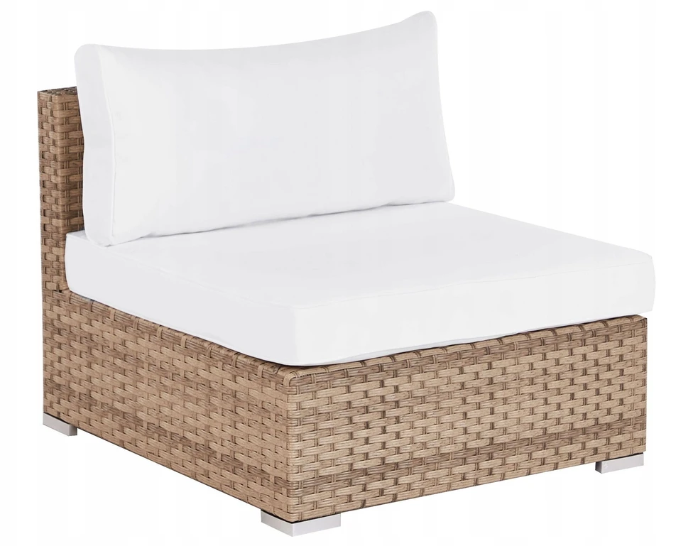 Lauko baldų komplektas Beliani Sodo kampinė sofa su staliuku 4 asmenims SANO dešininė natūralus technratanas modulinė