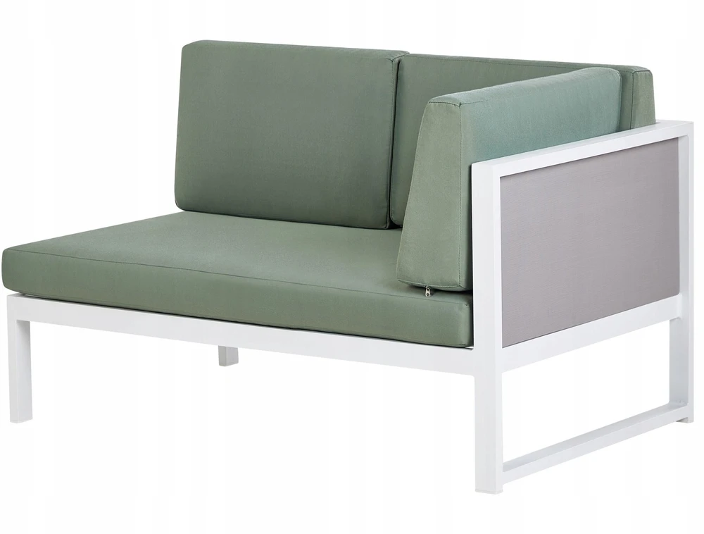 Lauko baldų komplektas Beliani Sodo kampinė sofa su stalu 6 asmenims CASTELLA/FRATTE kairinė, žalia, metalinė
