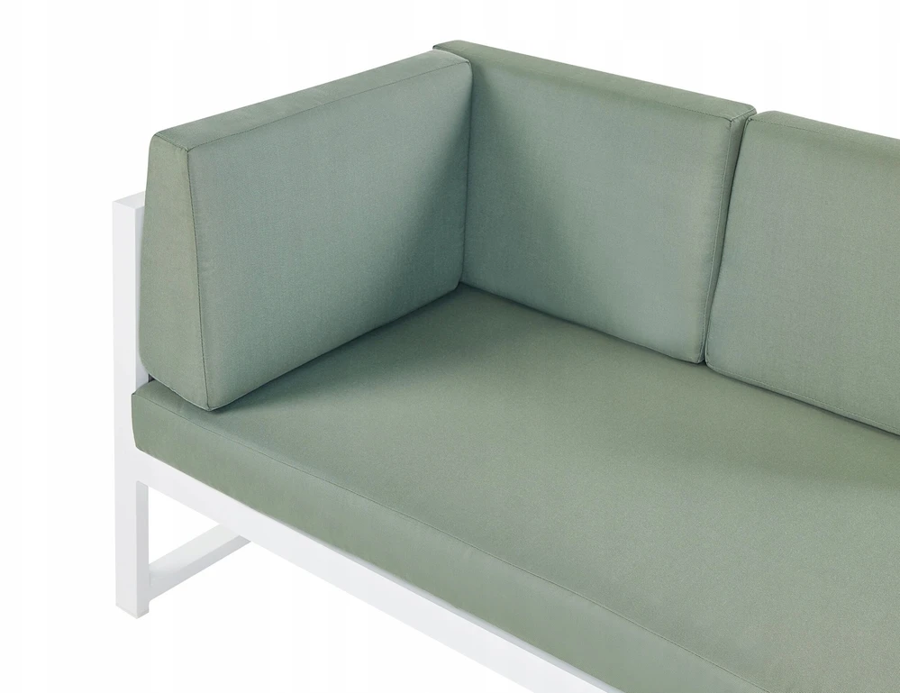 Lauko baldų komplektas Beliani Sodo kampinė sofa su stalu 6 asmenims CASTELLA/FRATTE kairinė, žalia, metalinė