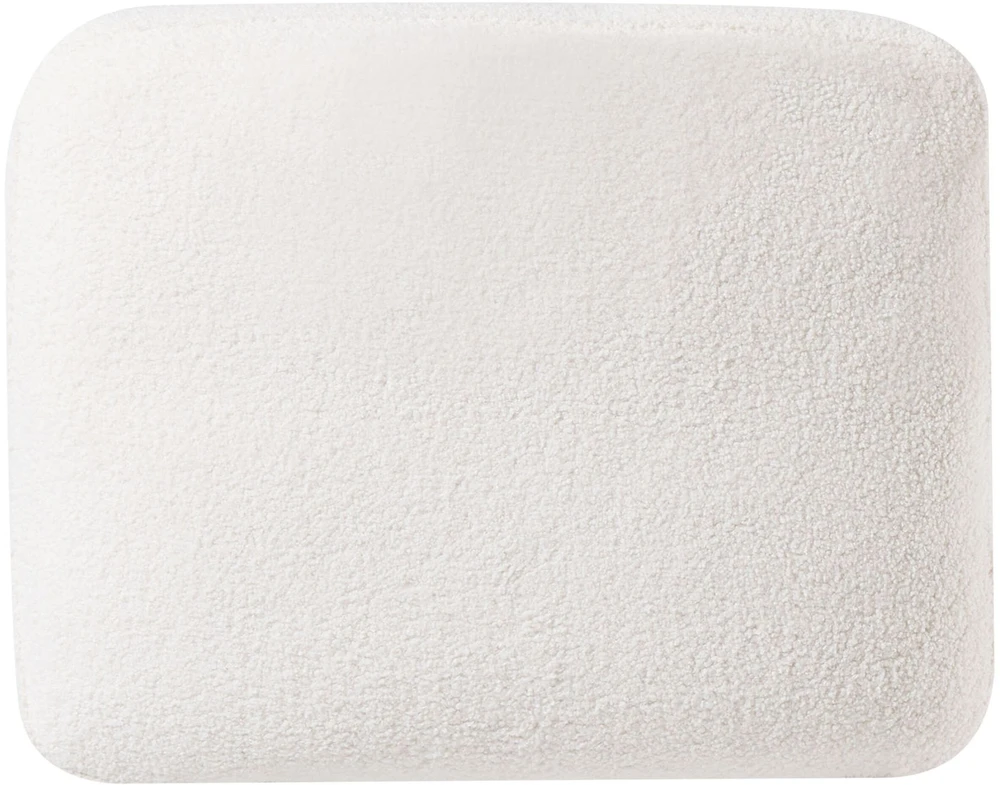 Beliani 5 vietų kampinė sofa OSLO Boucle balta su pufu, kairinė
