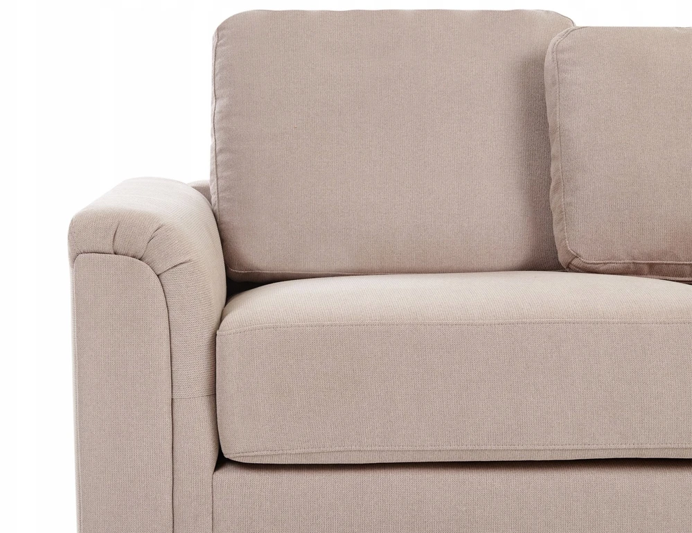 Beliani 4 vietų kampinė sofa KOHLO, smėlinės ir pilkos spalvos, su otomane, kairinė