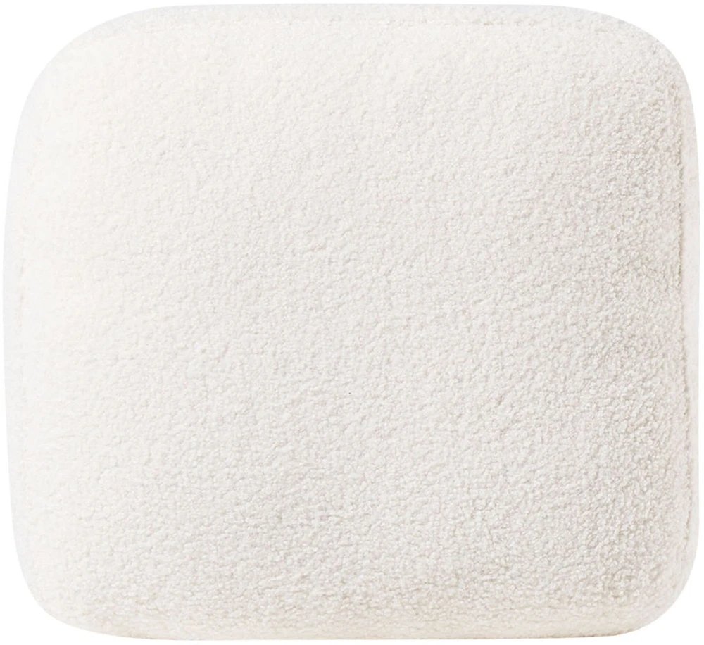 Beliani 5 vietų kampinė sofa OSLO Boucle balta su pufu, kairinė