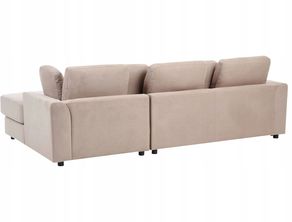 Beliani 4 vietų kampinė sofa KOHLO, smėlinės ir pilkos spalvos, su otomane, kairinė