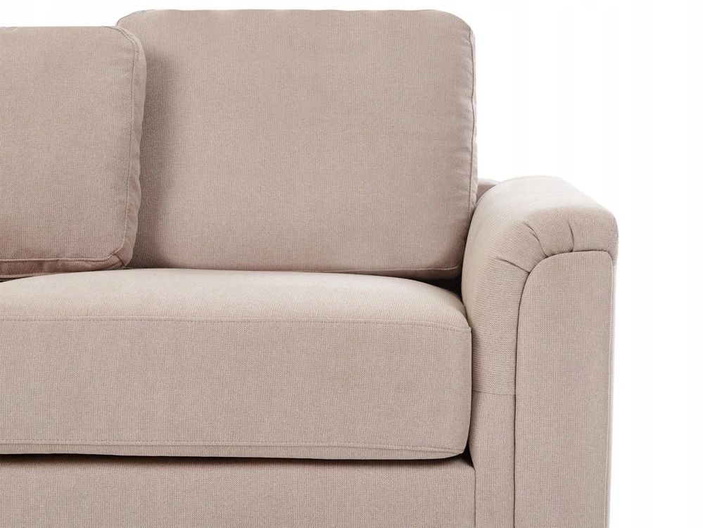 Beliani 4 vietų kampinė sofa KOHLO smėlio ir pilkos spalvos su pufas dešininė
