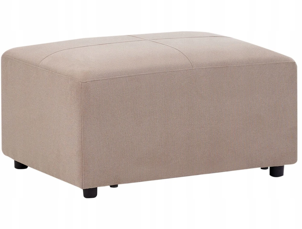 Beliani 4 vietų kampinė sofa KOHLO smėlio ir pilkos spalvos su pufas dešininė