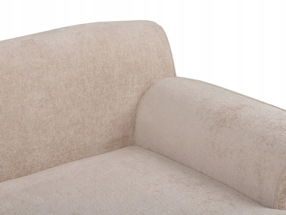 Beliani Trivietė kampinė sofa SIMOS, šenilinė, smėlio spalvos, kairinė