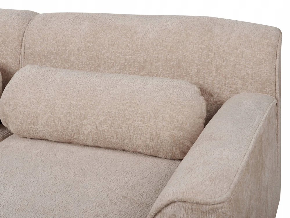 Beliani Trivietė kampinė sofa SIMOS, šenilinė, smėlio spalvos, kairinė