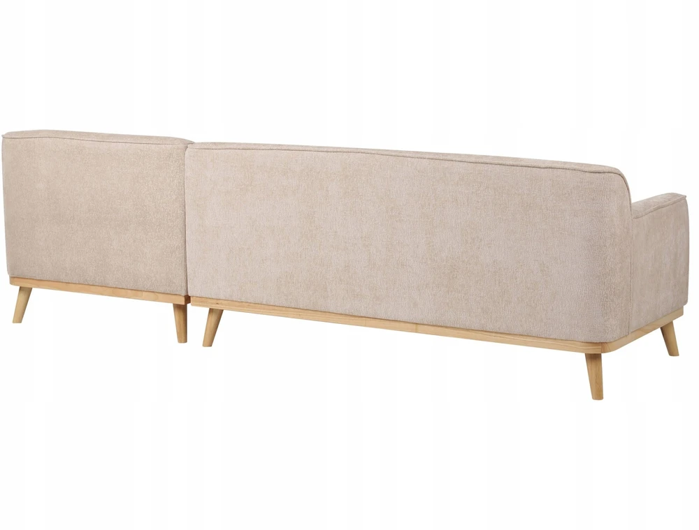 Beliani Trivietė kampinė sofa SIMOS, šenilinė, smėlio spalvos, kairinė