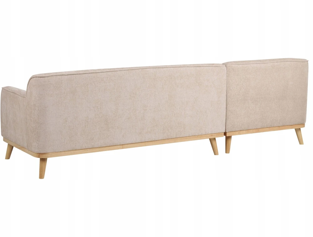 Beliani Trivietė kampinė sofa SIMOS šenilas smėlio spalvos dešininė