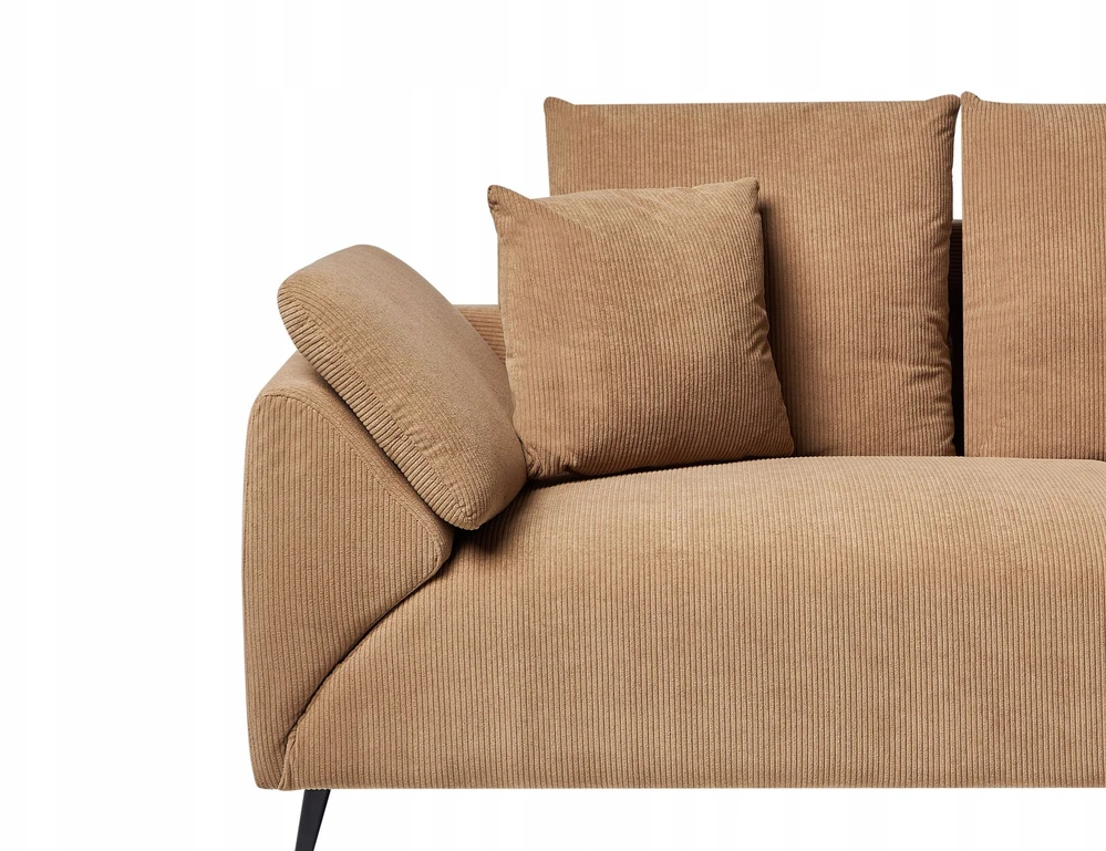 Beliani 4 vietų kampinė sofa LUNNER, velvetas, ruda, kairinė