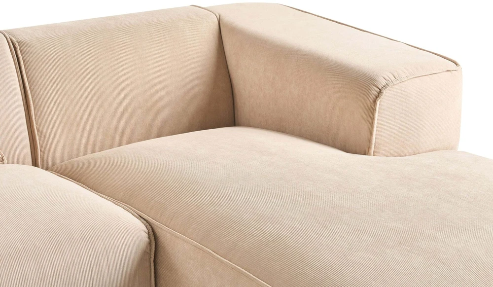 Beliani 3-vietė kampinė sofa DOLVA, velvetas, smėlio spalvos, kairinė