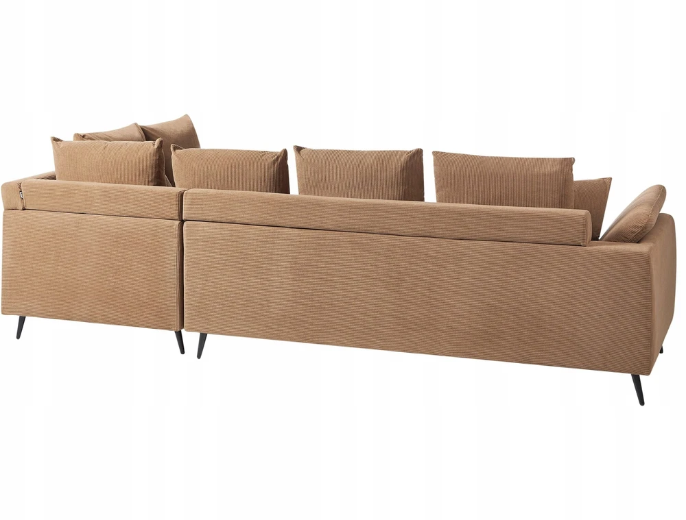Beliani 4 vietų kampinė sofa LUNNER, velvetas, ruda, kairinė