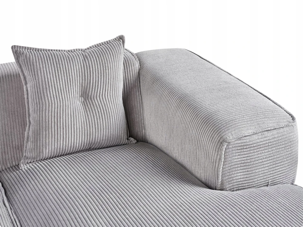 Beliani Trivietė sofa kampinė DOLVA, velvetinis audinys, šviesiai pilka, kairinė