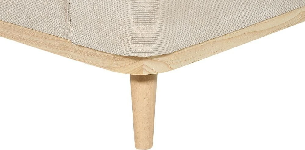 Beliani Trijų vietų kampinė sofa SIMOS, velvetinė, šviesiai smėlio spalvos, kairinė