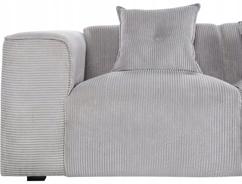 Beliani Trivietė sofa kampinė DOLVA, velvetinis audinys, šviesiai pilka, kairinė