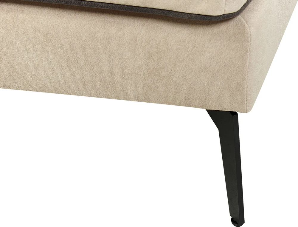 Beliani 3 vietų kampinė sofa ALTAN, veliūras, smėlio spalvos, kairinė