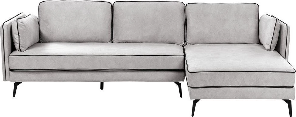 Beliani 3 asmenų kampinė sofa ALTAN, veliūrinė, šviesiai pilka, kairinė