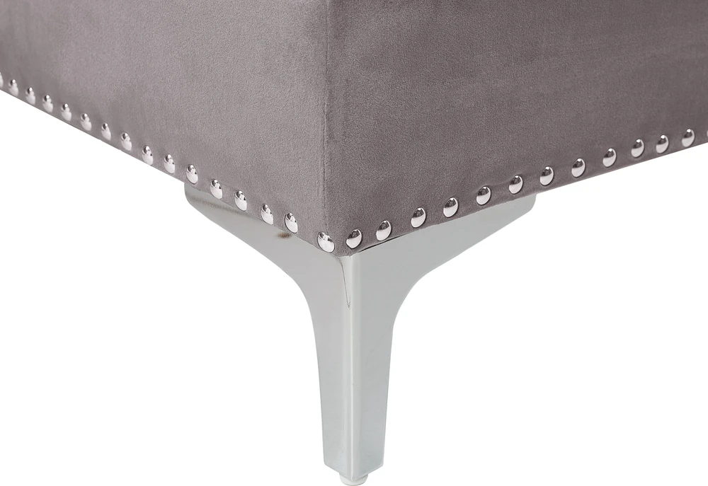 Beliani Trivietė kampinė sofa FLEN veliūrinė pilka